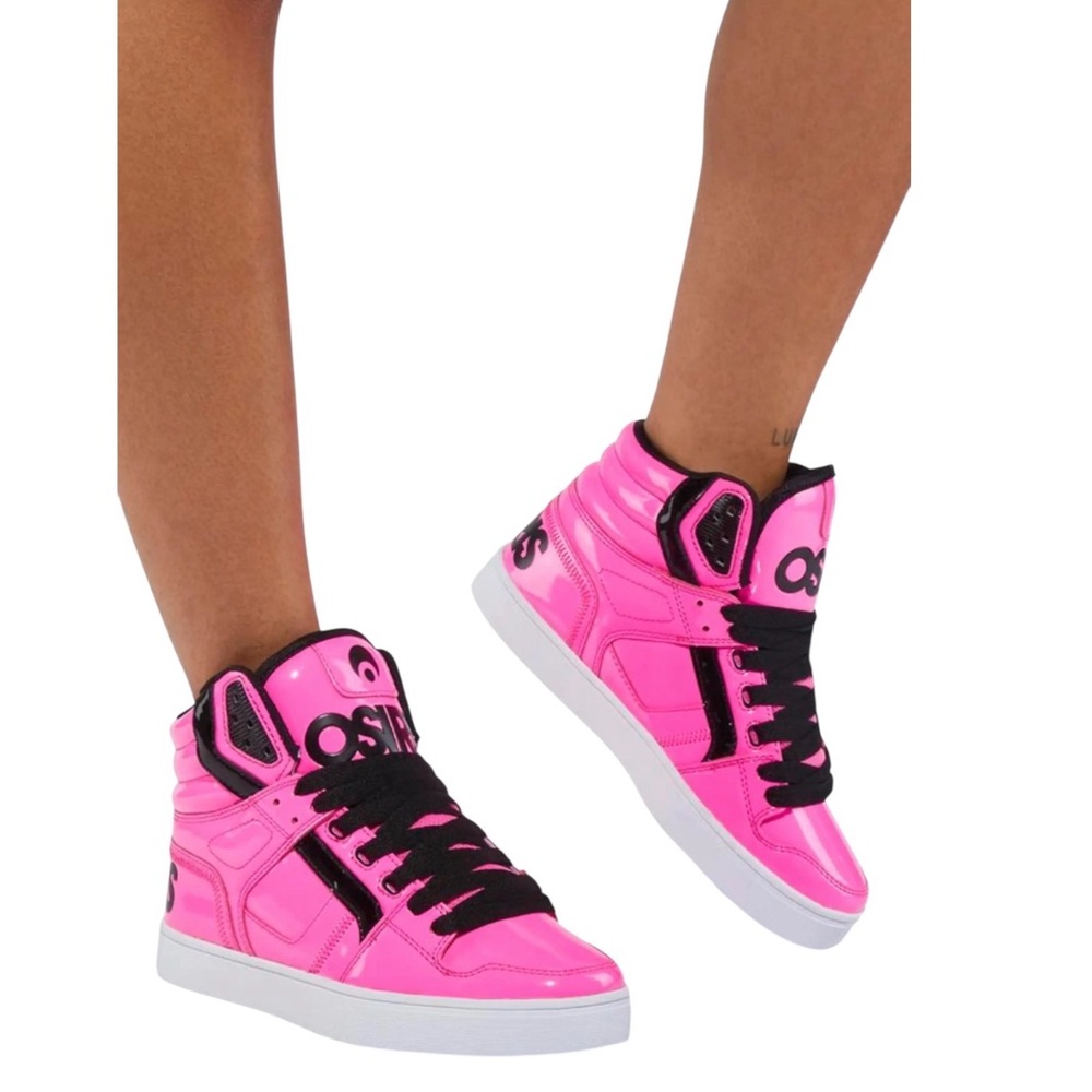Osiris Pink and Black High-Top Sneakers
